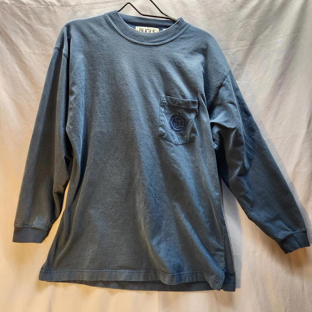 Vintage Bugle Boy‎ Long Sleeve Tshirt Blue Size Medium